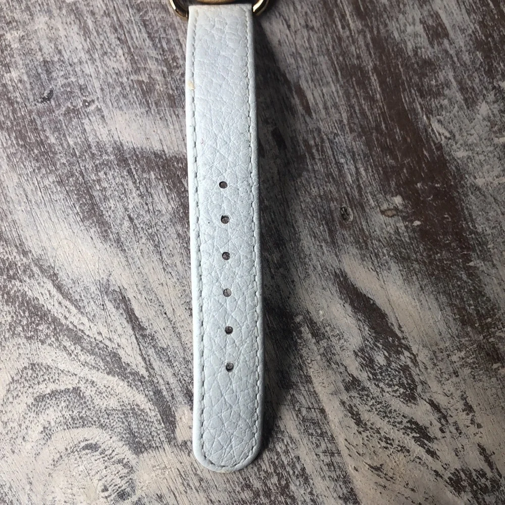 NEW Unworn Boho Chic Anne Klein Gold-Tone Watch w/ Textured White Leather Strap